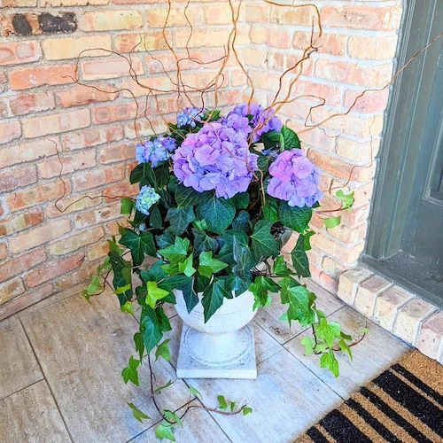 Textured container garden arrangement