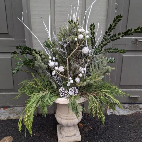 Modern planter with sculptural elements